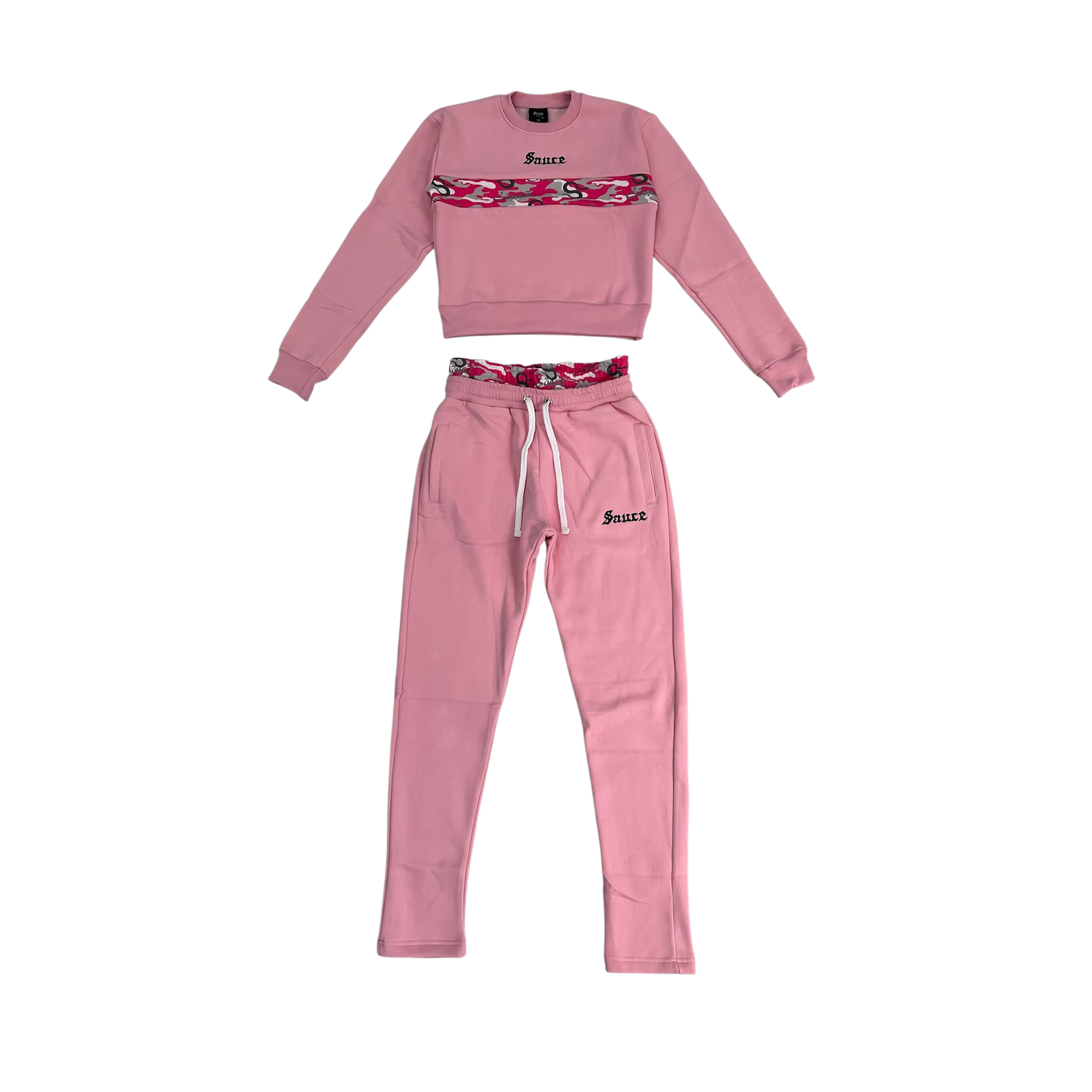 بدلة رياضية وردية مموهة (نسائية)